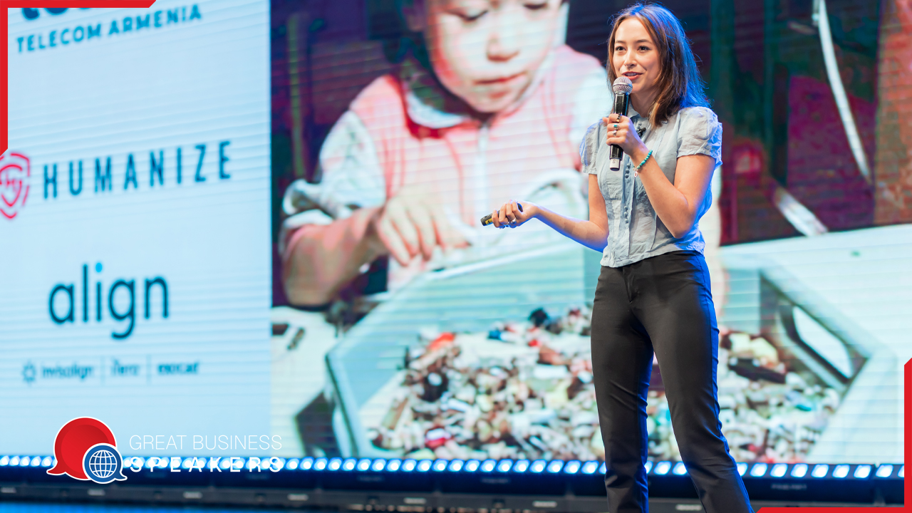 Andini Makosinski hire Polish-Filipinon Canadian inventor speaker book at agent Great Business Speakers