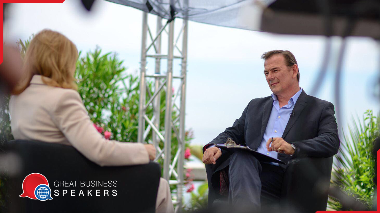 Andrew Wilson hire veteran of live television presenting speaker book at agent Great Business Speakers