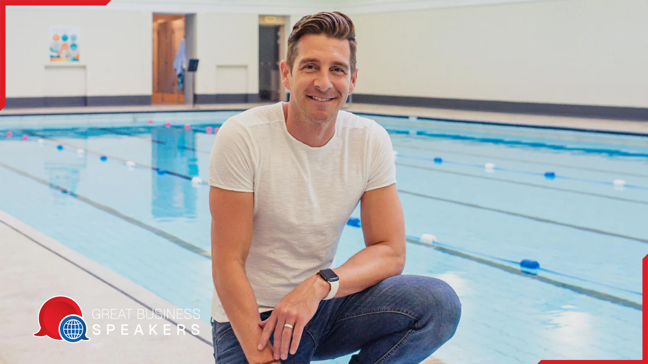 Chris Cook hire ex double Olympian and Double common wealth swimming champion speaker book at agent Great Business Speakers.