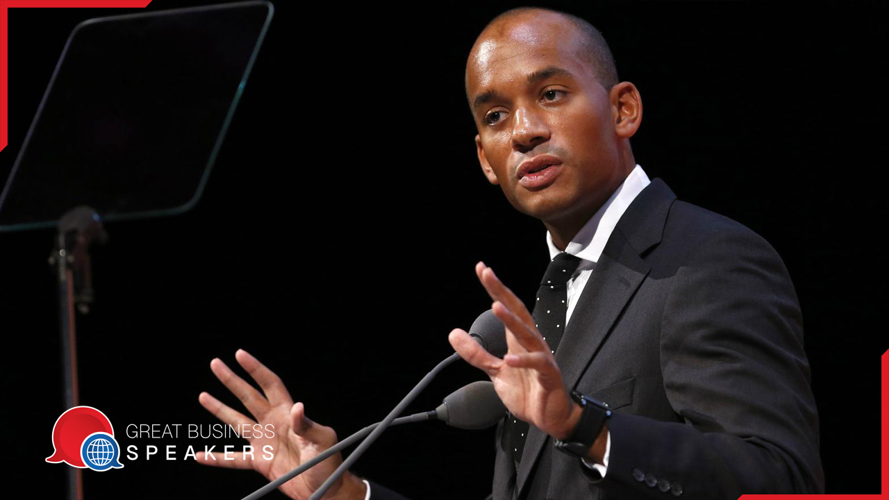 Chuka Umunna hire sought- after keynote speaker book at agent Great Business Speakers.