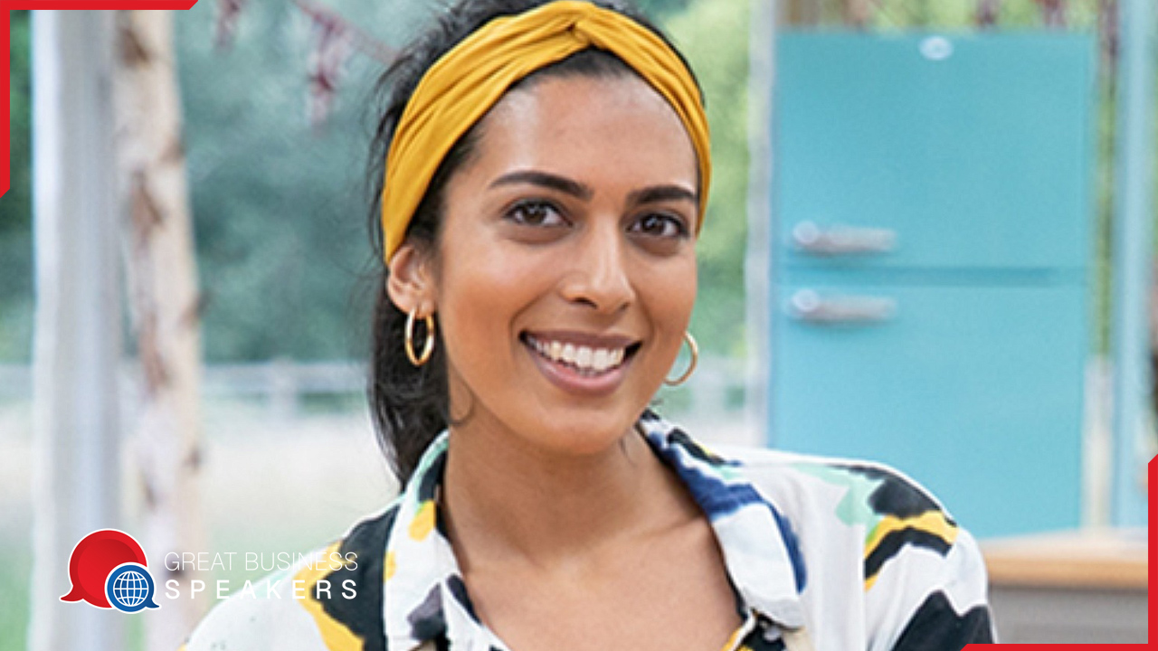 Crystelle Pereira hire finalist in Great British Bake Off 2021 speaker book at agent Great Business Speakers.
