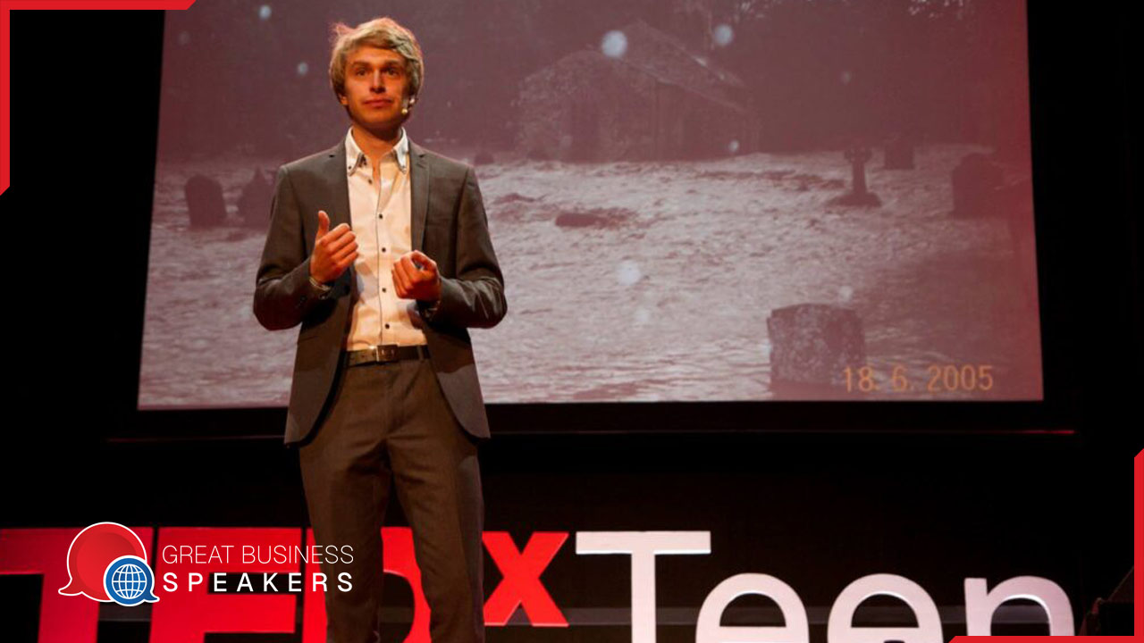 David Saddington hire young British environmentalist and climate change influencer speaker book at agent Great Business Speakers.