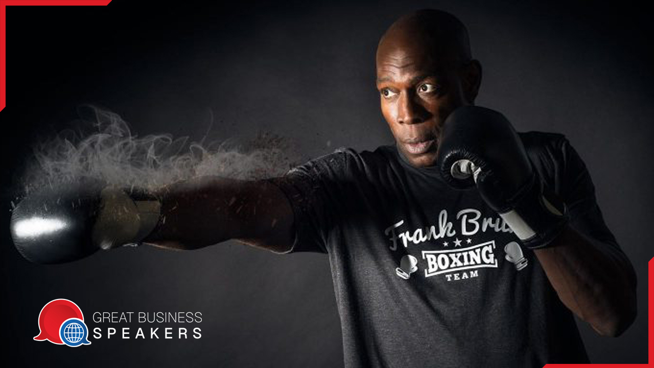 Frank Bruno MBE hire sports and adventure speaker book at agent Great Business Speakers.