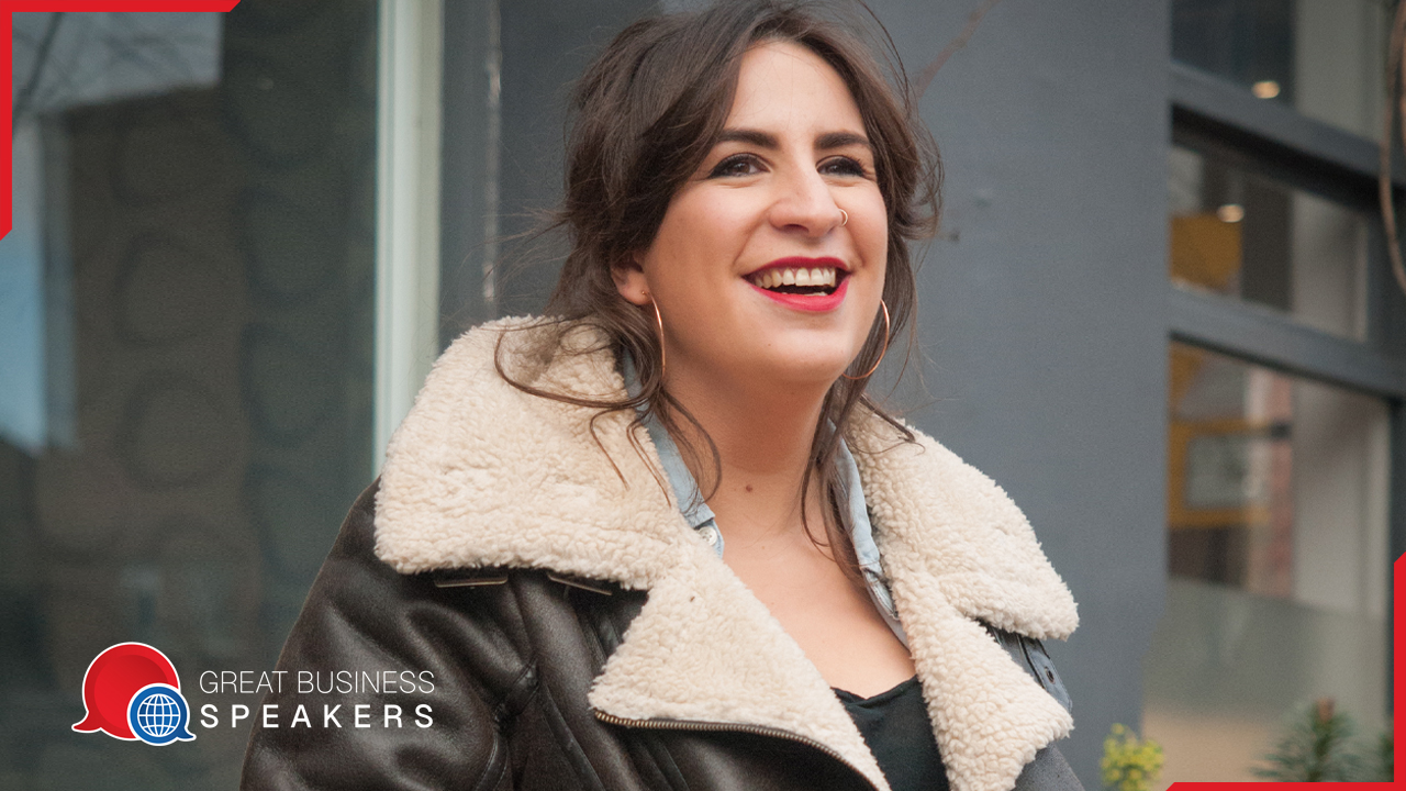 Gabby Jahanshahi- Edlin hire creative consultant speaker book at agent Great Business Speakers