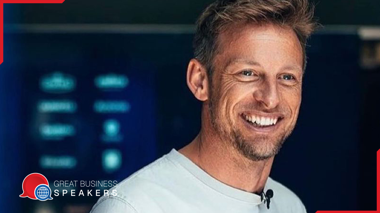 Jenson Button MBE hire British racing driver speaker book at agent Great Business Speakers.