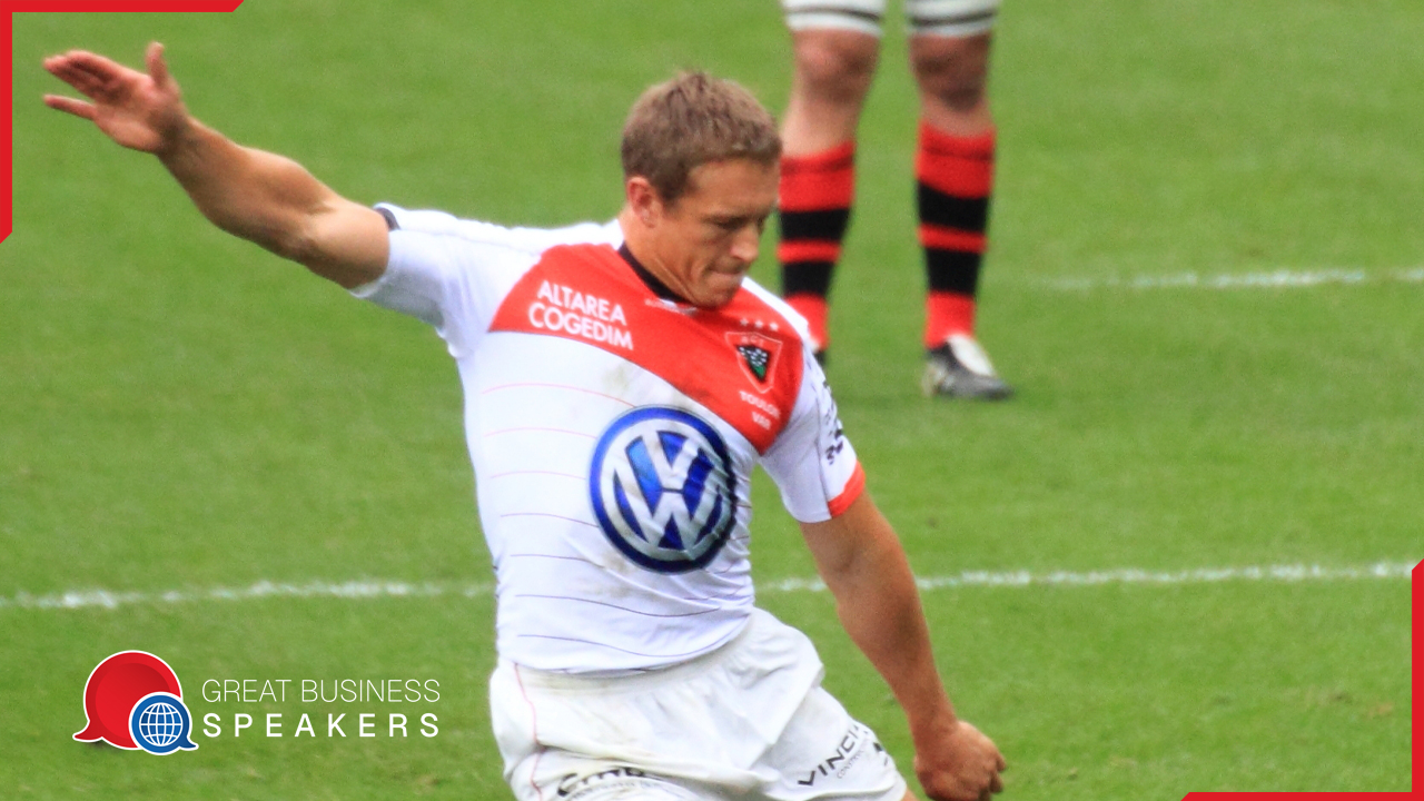 Jonny Wilkinson CBE hire former legend of English rugby speaker book at agent Great Business Speakers.
