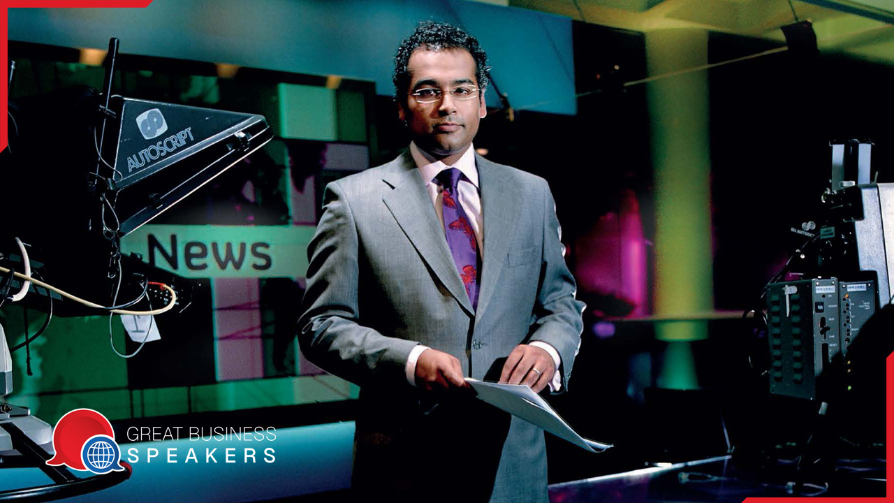 Krishnan Guru- Murthy hire presenter speaker book at agent Great Business Speakers.