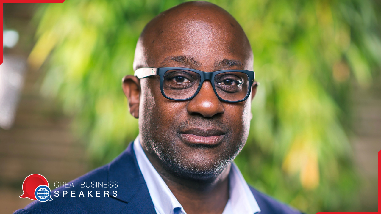 Kunle Barker hire broadcaster speaker book at agent Great Business Speakers.