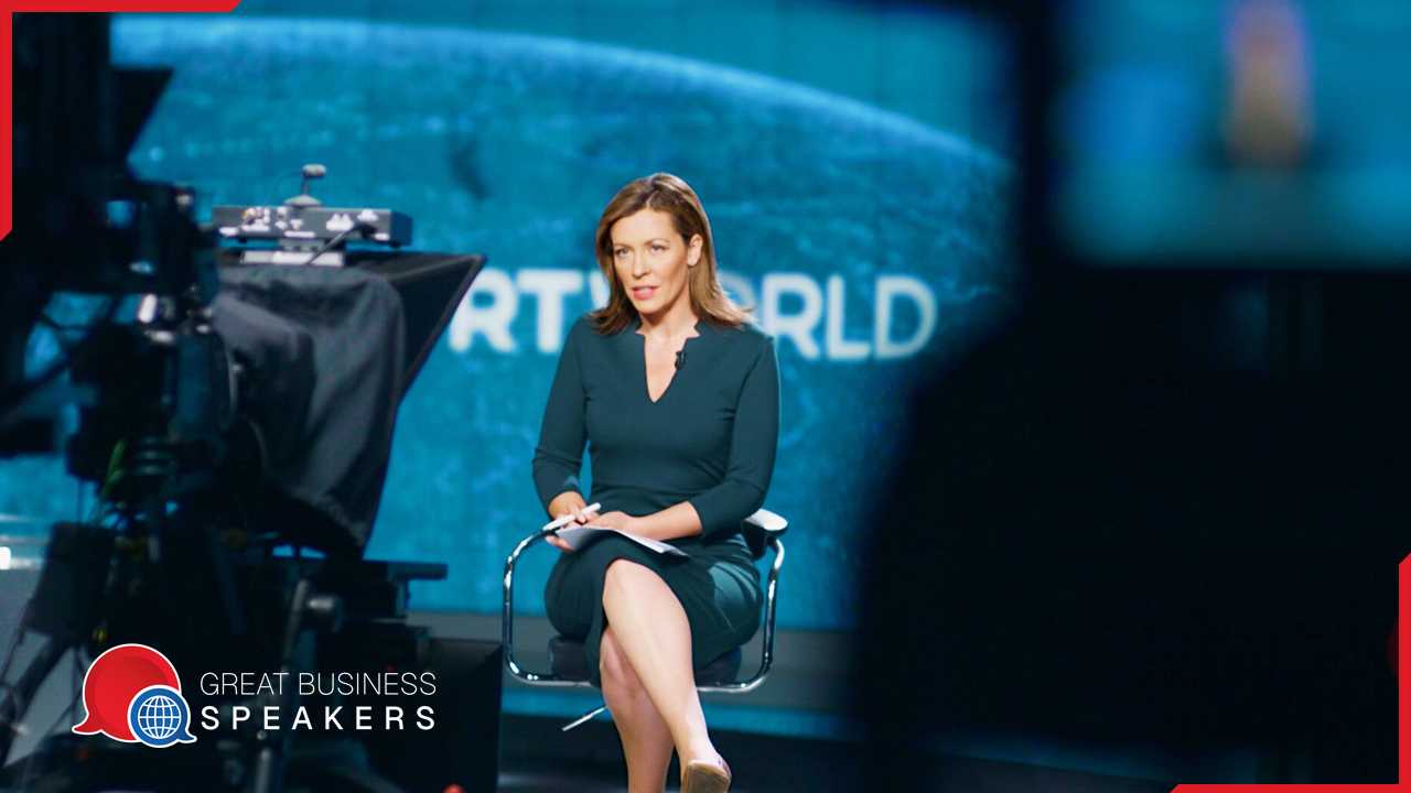 Maria Ramos hire TV News presenter speaker book at agent Great Business Speakers.
