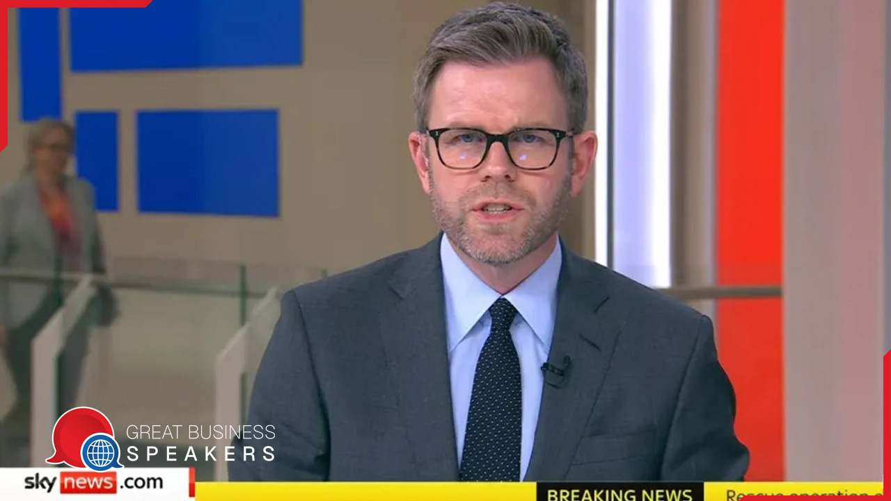 Matt Barbet hire Channel 5 News presenter speaker book at agent Great Business Speakers.