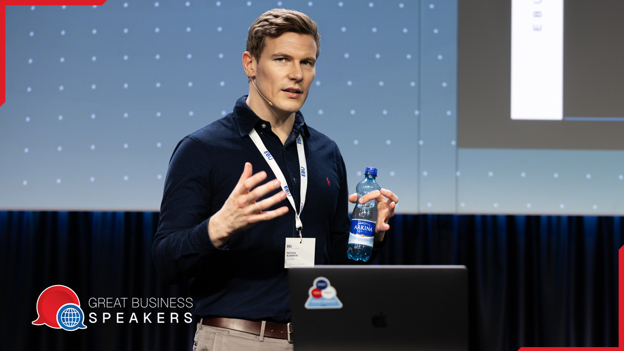 Matthew Blakemore hire award-winning tech visionary speaker book at agent Great Business Speakers