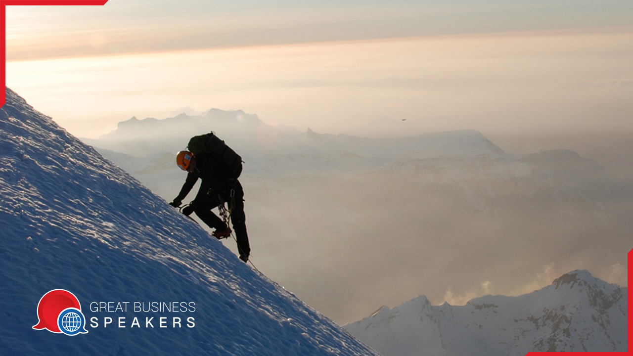 Kenton Cool hire climber speaker book at agent Great Business Speakers
