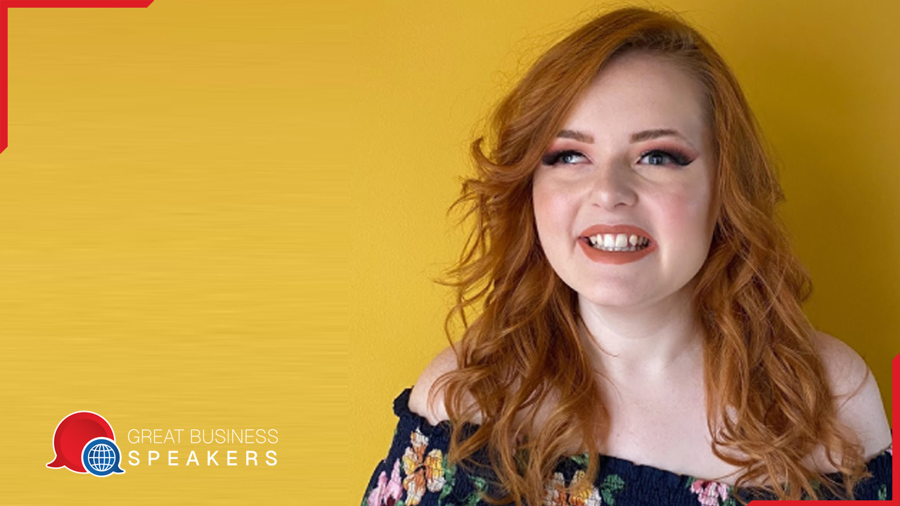 Lucy Edwards hire blind social media influencer speaker book at agent Great Business Speakers.