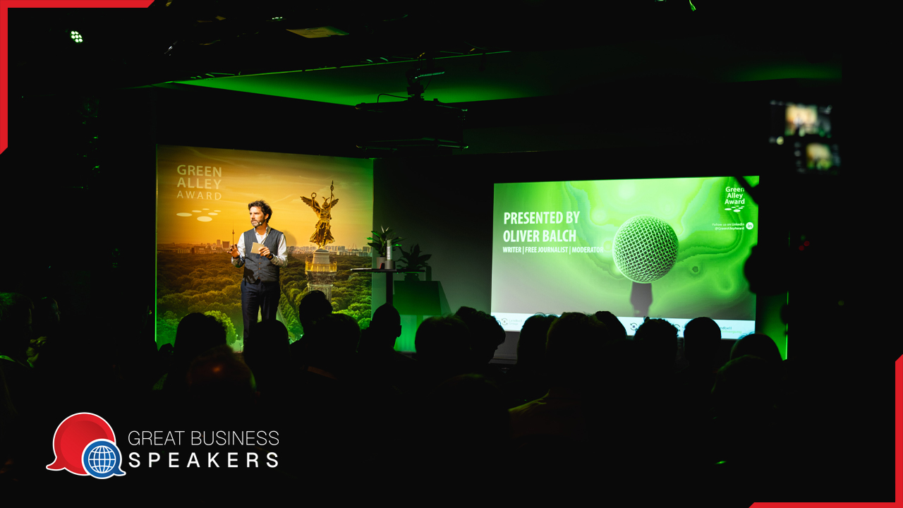 Oliver Balch hire expert on sustainability speaker book at agent Great Business Speakers