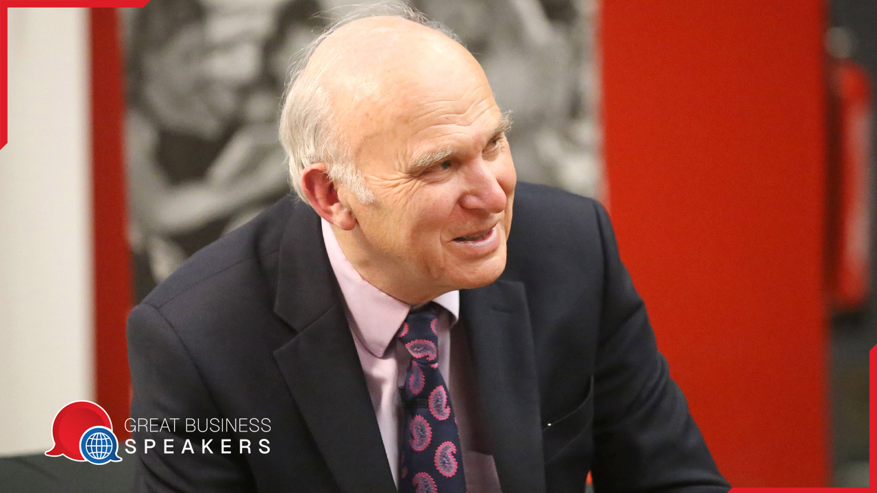 Sir Vince Cable hire British politician speaker book at agent Great Business Speakers