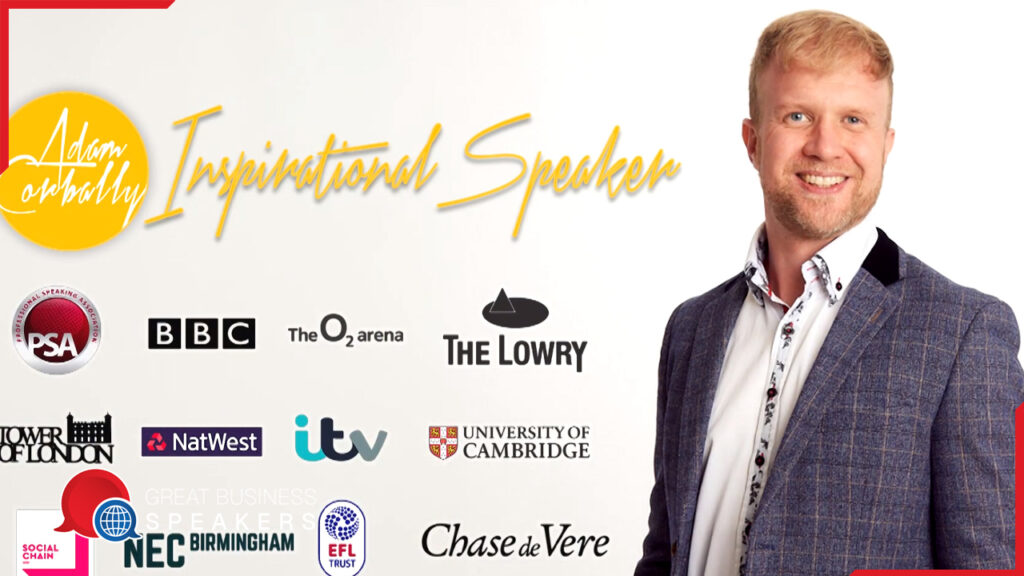 Adam Corbally hire motivational speaker book at agent Great Business Speakers.