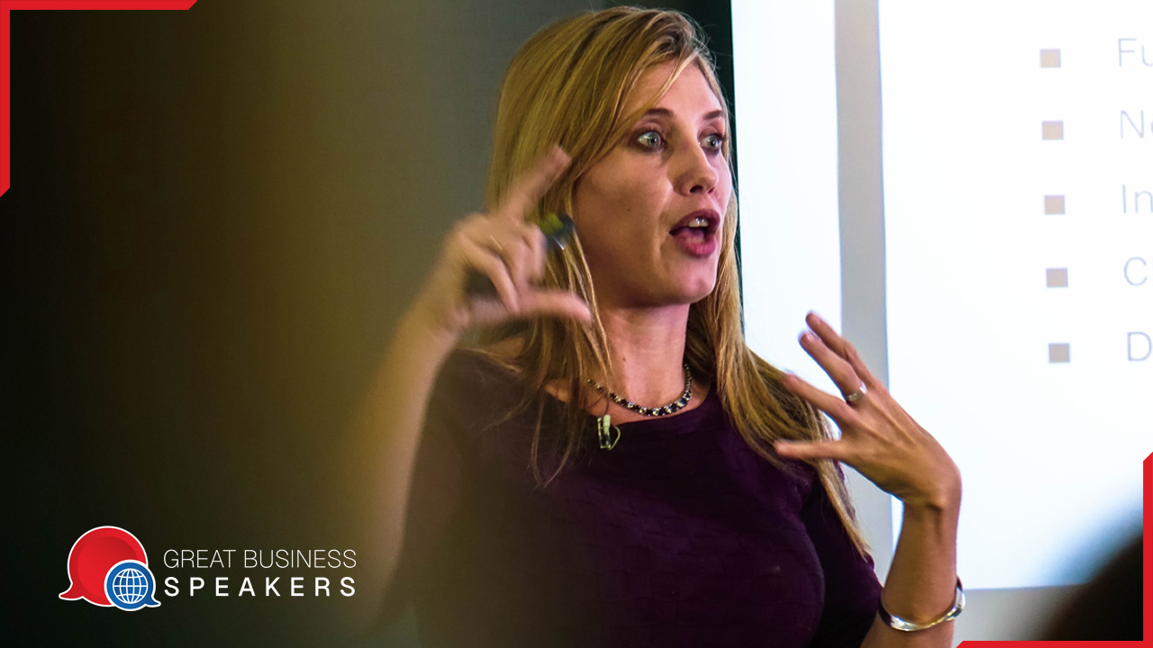 Chloe Combi hire female speaker book at agent Great Business Speakers