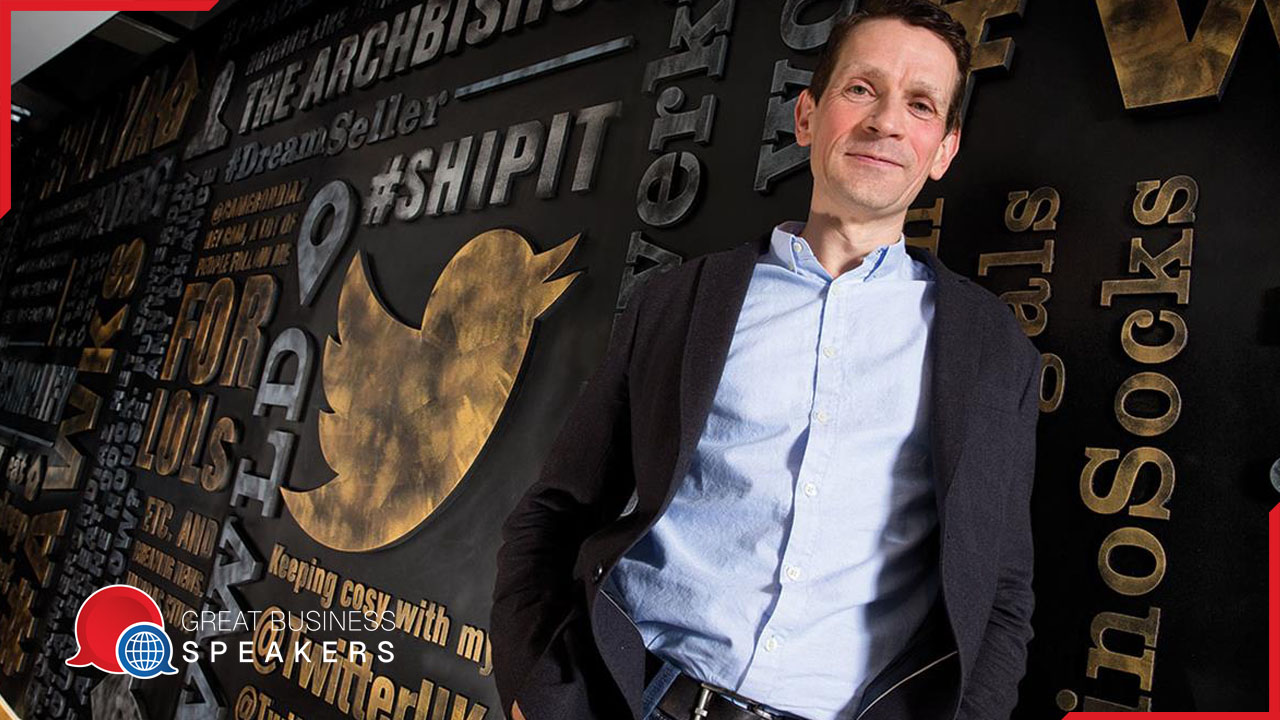 Bruce Daisley hire keynote speaker book at agent Great Business Speakers....