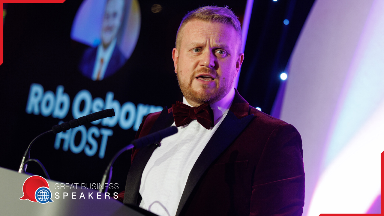 Rob Osborne hire broadcaster speaker book at agent Great Business Speakers